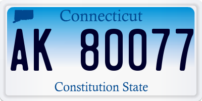 CT license plate AK80077
