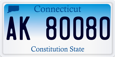 CT license plate AK80080