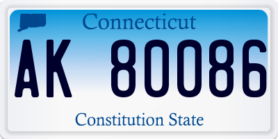 CT license plate AK80086