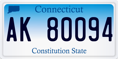 CT license plate AK80094