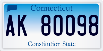 CT license plate AK80098