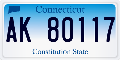 CT license plate AK80117