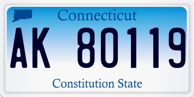 CT license plate AK80119