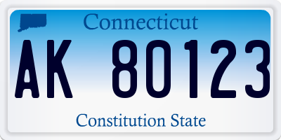 CT license plate AK80123