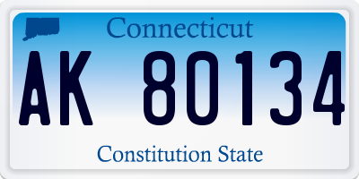 CT license plate AK80134