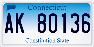 CT license plate AK80136