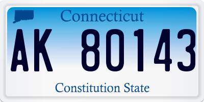 CT license plate AK80143