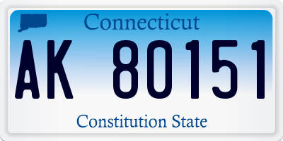 CT license plate AK80151