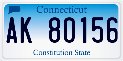 CT license plate AK80156
