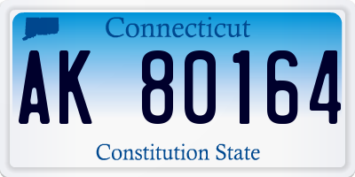 CT license plate AK80164