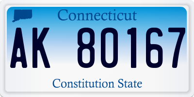 CT license plate AK80167