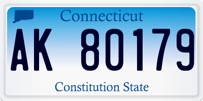 CT license plate AK80179