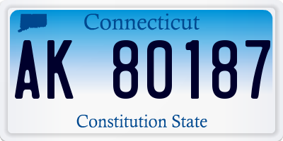 CT license plate AK80187