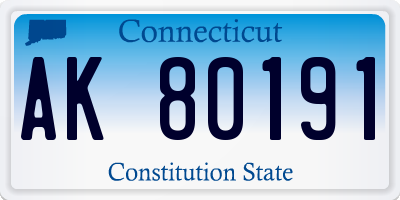 CT license plate AK80191