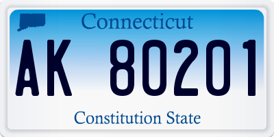 CT license plate AK80201