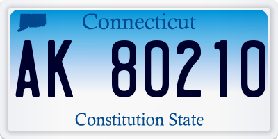 CT license plate AK80210