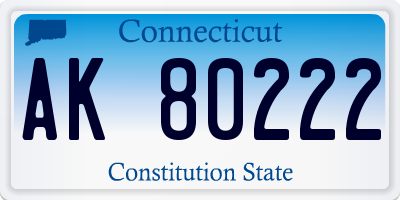 CT license plate AK80222