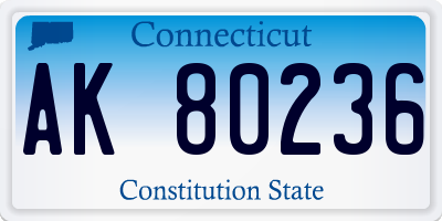 CT license plate AK80236