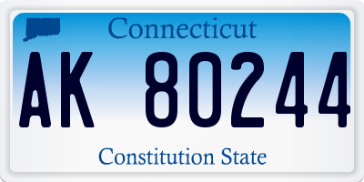 CT license plate AK80244