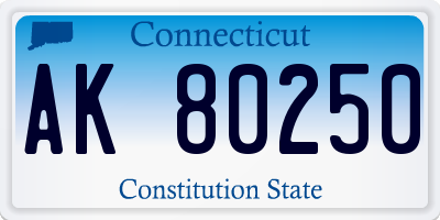CT license plate AK80250
