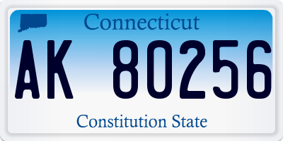 CT license plate AK80256
