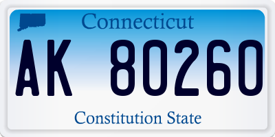 CT license plate AK80260