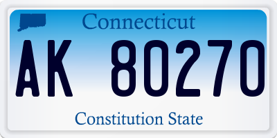 CT license plate AK80270