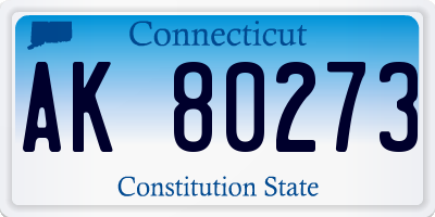 CT license plate AK80273