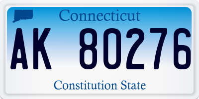 CT license plate AK80276