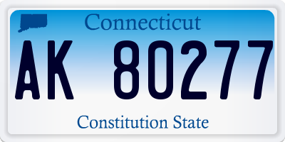 CT license plate AK80277
