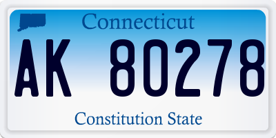 CT license plate AK80278