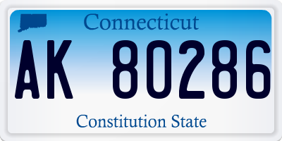 CT license plate AK80286