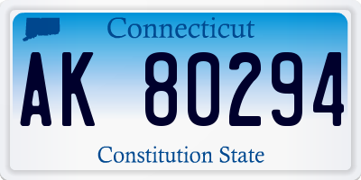 CT license plate AK80294