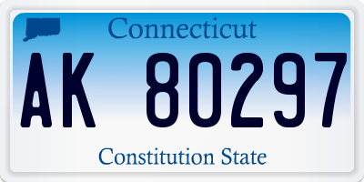 CT license plate AK80297