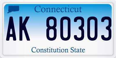CT license plate AK80303