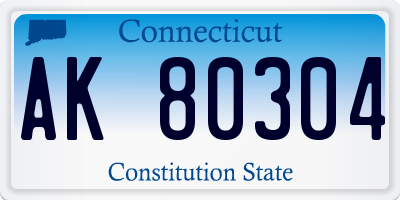 CT license plate AK80304