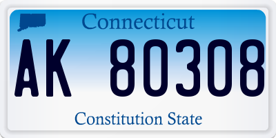 CT license plate AK80308