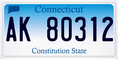CT license plate AK80312