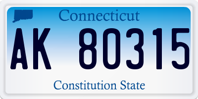 CT license plate AK80315
