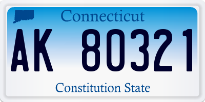 CT license plate AK80321