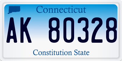 CT license plate AK80328
