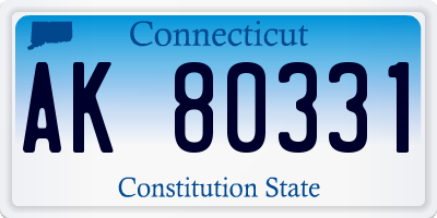 CT license plate AK80331