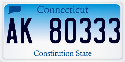 CT license plate AK80333