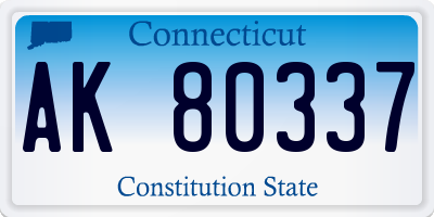 CT license plate AK80337
