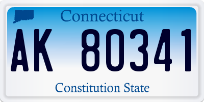 CT license plate AK80341