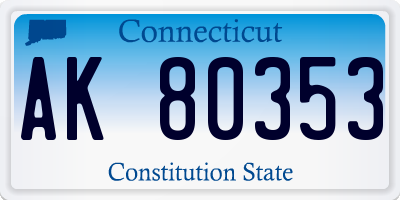 CT license plate AK80353