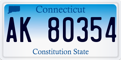 CT license plate AK80354