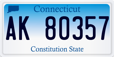 CT license plate AK80357