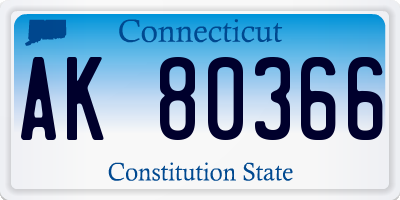 CT license plate AK80366