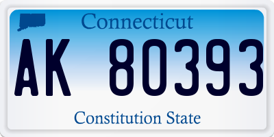 CT license plate AK80393
